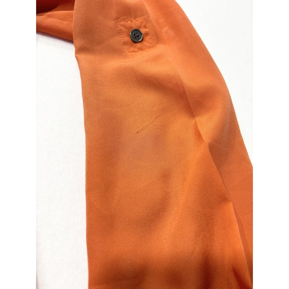 MICHAEL Michael Kors Blouse Womens Large Orange V Neck Zip Pocket Tunic Top - Picture 10 of 16